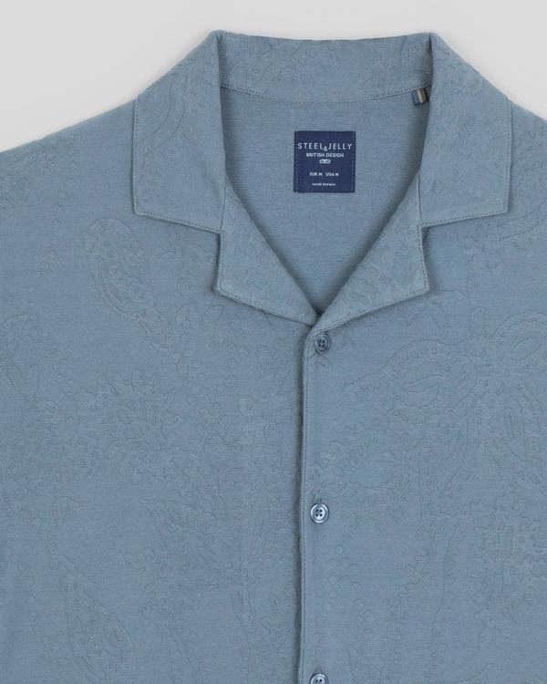 Steel & Jelly Kenton - Paisley Texture Jersey Short Sleeve Shirt