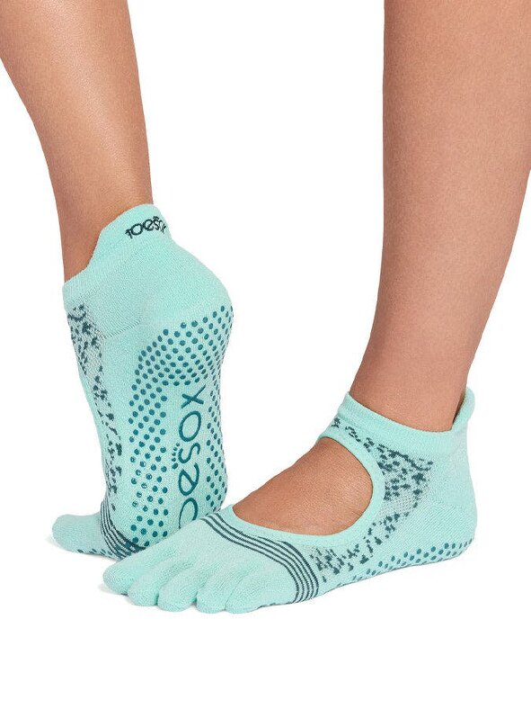 ToeSox Bellarina Tec Full Toe Grip Socks - Aqua Marine
