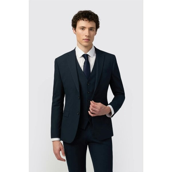 Limehaus Skinny Fit Navy Stretch Jacket
