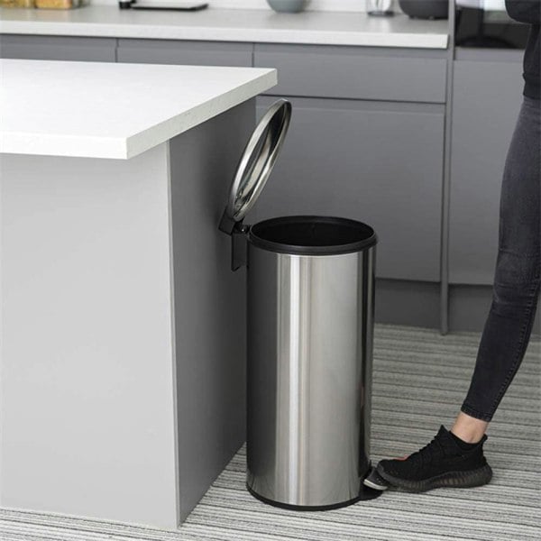 CALITEK 30 Litre Kitchen Bin Stainless Steel Odour Silver