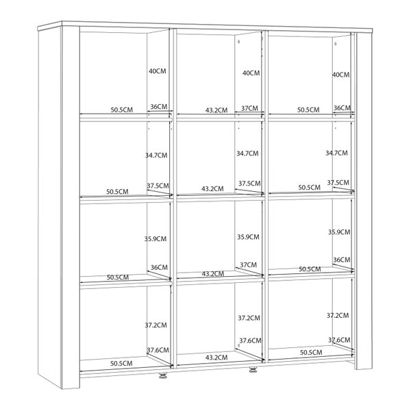 Wyld Haus Bohol 3 Door Large Display Cabinet in Riviera Oak/White