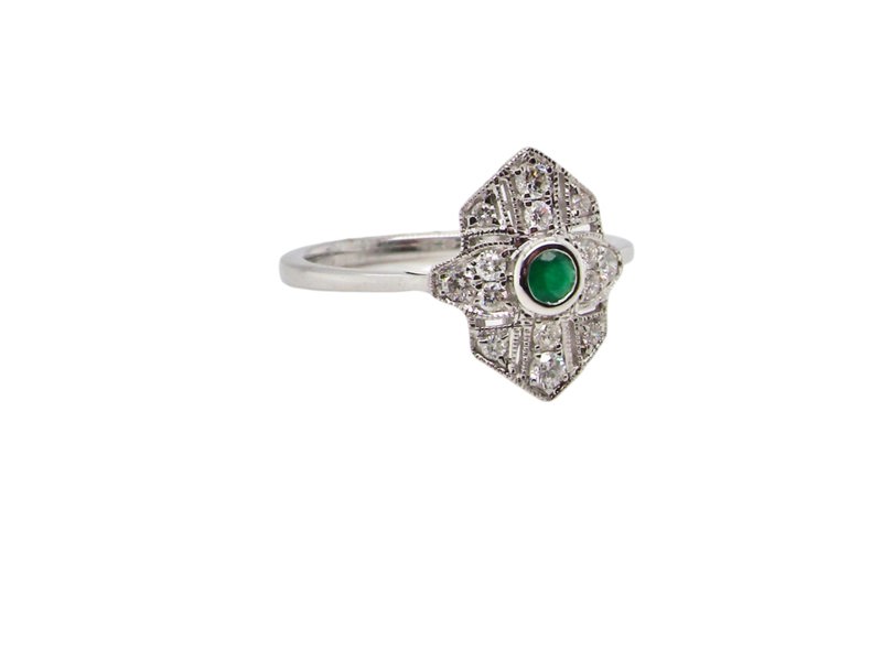 Vintage Tom A NEW Emerald and Diamond cluster ring