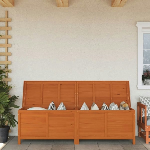 Berkfield Garden Storage Box Brown 198.5x50x56.5 cm Solid Wood Fir