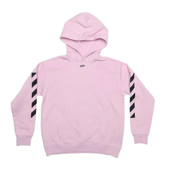 Off White Childrens/Kids Stamp Hoodie - Pink/Black