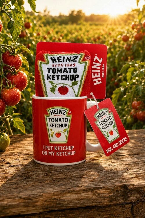 Kimm and Miller Heinz Tomato Ketchup Mug and Socks Gift Set