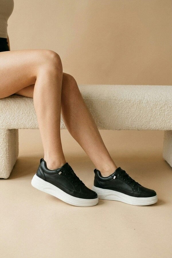ikrush Bronagh Faux Leather Platform Trainers