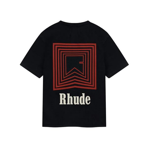 Rhude Chevron Repeat Logo T-Shirt   in  Black