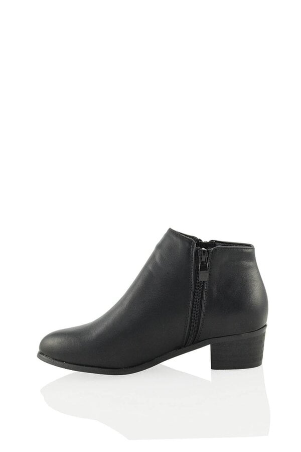 XY LONDON Low Heel Zip Up Western Ankle Boots