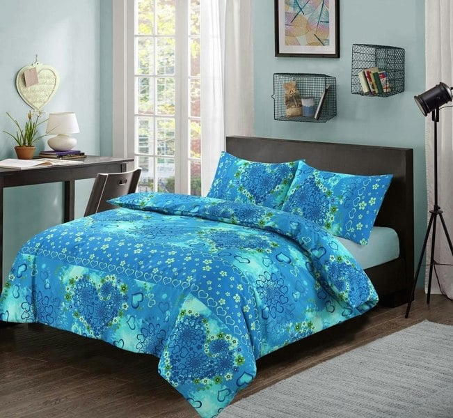 HomeSpace Direct Jasmin Hearts and Flower Duvet Cover Set Bedding