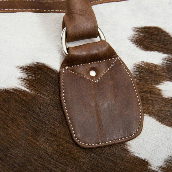 Infinity Leather Deluxe Leather Holdall  Bag Genuine Cowhide & Cow Fur Weekend Duffel Travel