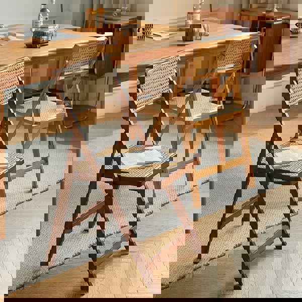 Sharon Foldable Rattan Dining Chair, Bamboo-Rit Concept-Rit Concept