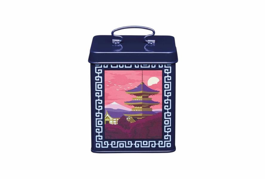 KitchenCraft World of Flavours Printed Blue Carbon Steel Storage Tin