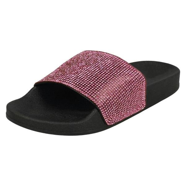 Spot On Ladies Spot On Diamante Sliders