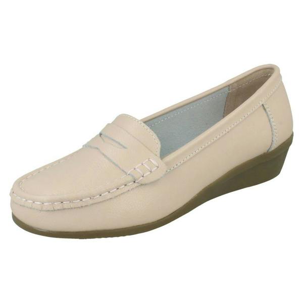 Down to Earth Ladies Down To Earth Wide Fit Wedge Heel Casual Shoes F3124