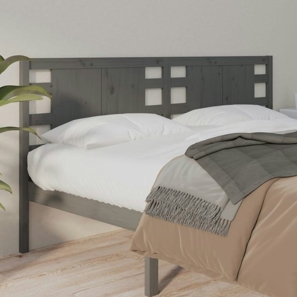 Berkfield Headboard Grey 146x4x100 cm Solid Wood Pine