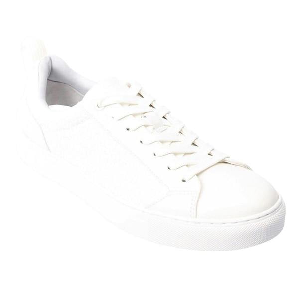 Hugo Mens Morrie Tonal Monogram Faux Leather Trainers - White - 