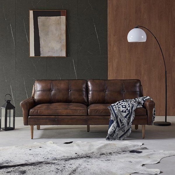 Hemenway Two Seater Sofa, Full Grain Leather-Weilai Concept-Weilai Concept