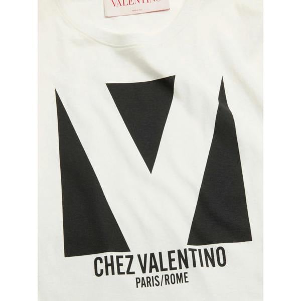 Valentino Chez Valentino Print Jersey T-Shirt   in  White