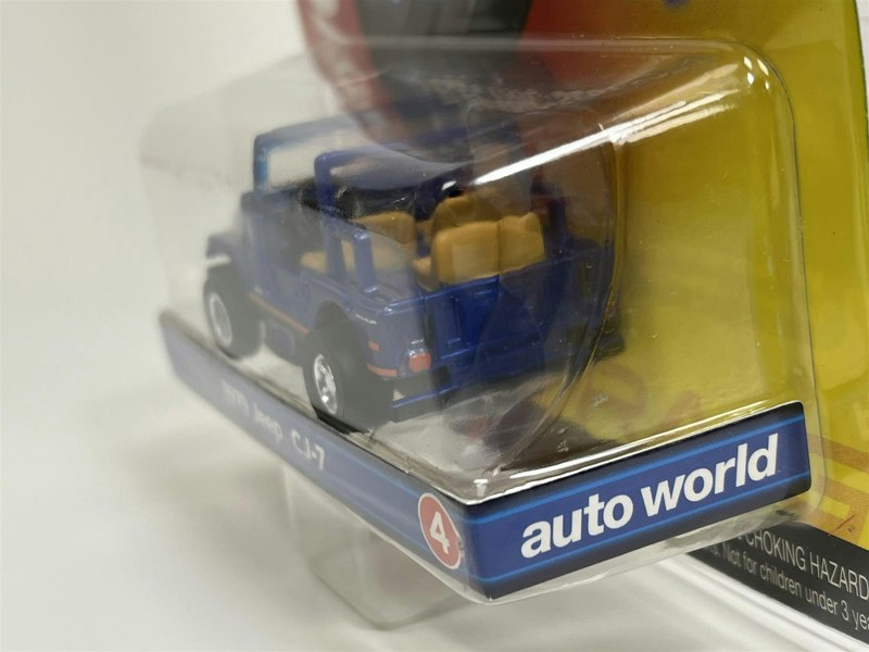 Auto World Slot Cars 1979 Jeep CJ-7 Blue HO Scale Slot Car X Traction Auto World SC368-4