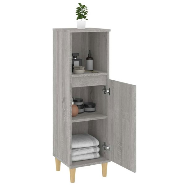 Berkfield Bathroom Cabinet Grey Sonoma 30x30x100 cm Engineered Wood