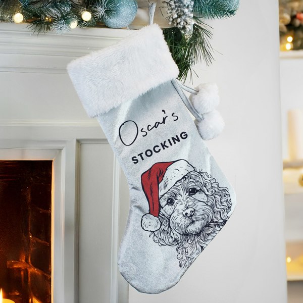 Personalised Memento Company Personalised Dog Breed Christmas Stocking