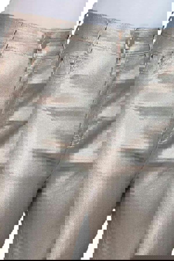 Paulo Due Womens Metallic Coated Wide Leg Jeans