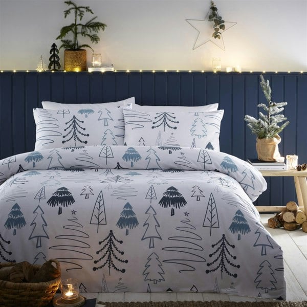 Charlotte Thomas Scandi Trees White Duvet Cover Set