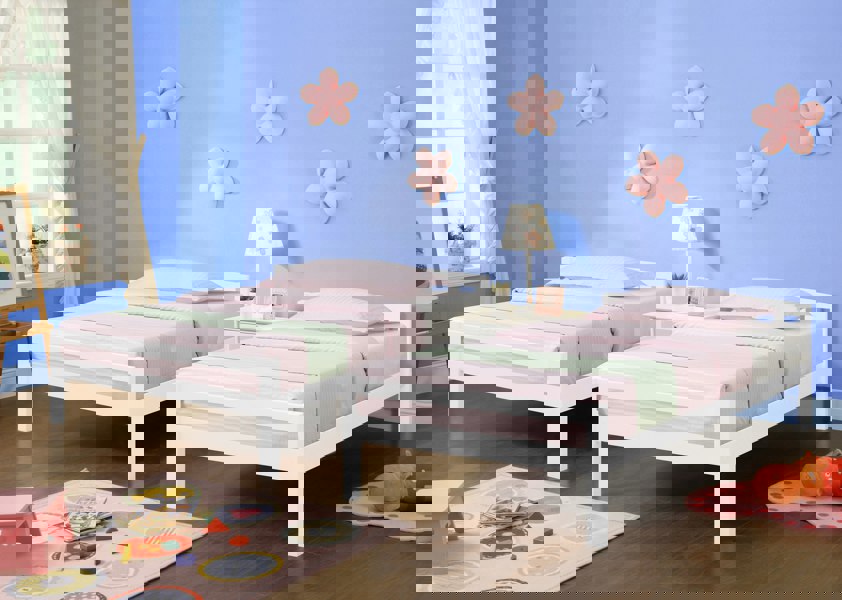 Comfy Living 3ft Wooden Combination Bunk Bed In Grey White Or Caramel Bedroom Kids Bedroom