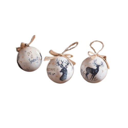 Samuel Alexander Set of 14 Traditional Vintage Christmas Stags Tree Baubles