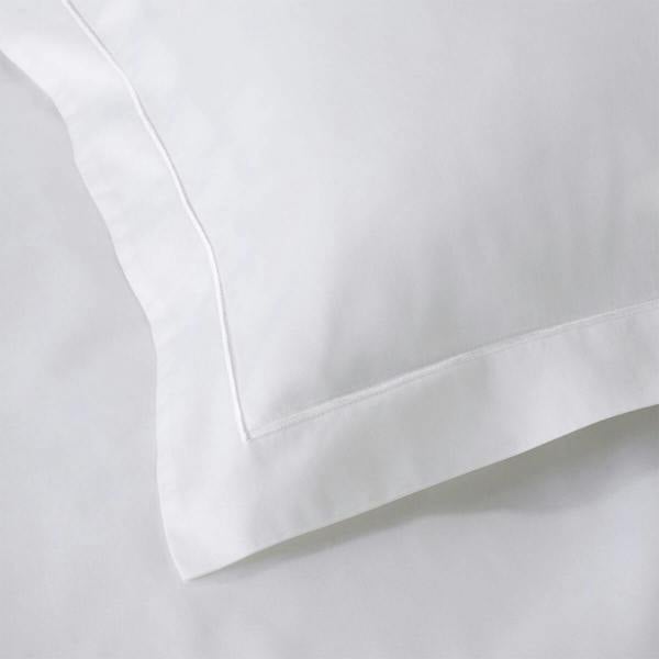 White Single Plain 400 Thread Count 30cm Standard Fitted Sheets - Egyptian Cotton, breathable, close-up detail | Soak and...