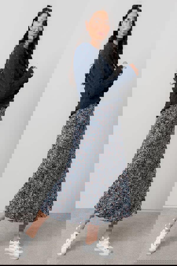 Lily & Me Harefield Pointelle Knit Jumper Navy