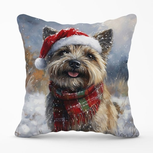 Warren Reed Christmas Cairn Terrier Cushion