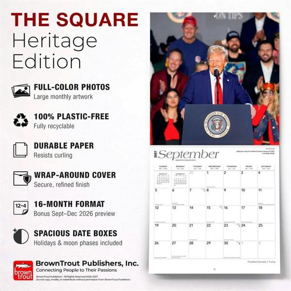 President Donald J Trump Calendar 2027, Wall Calendars, Month To View, History & Literature, Gift