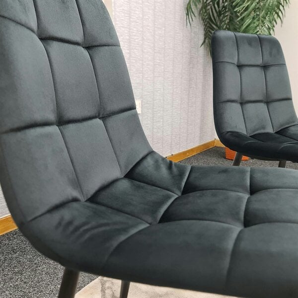 Kosy Koala Dining Chairs Set of 2 Black Velvet Kitchen Chairs