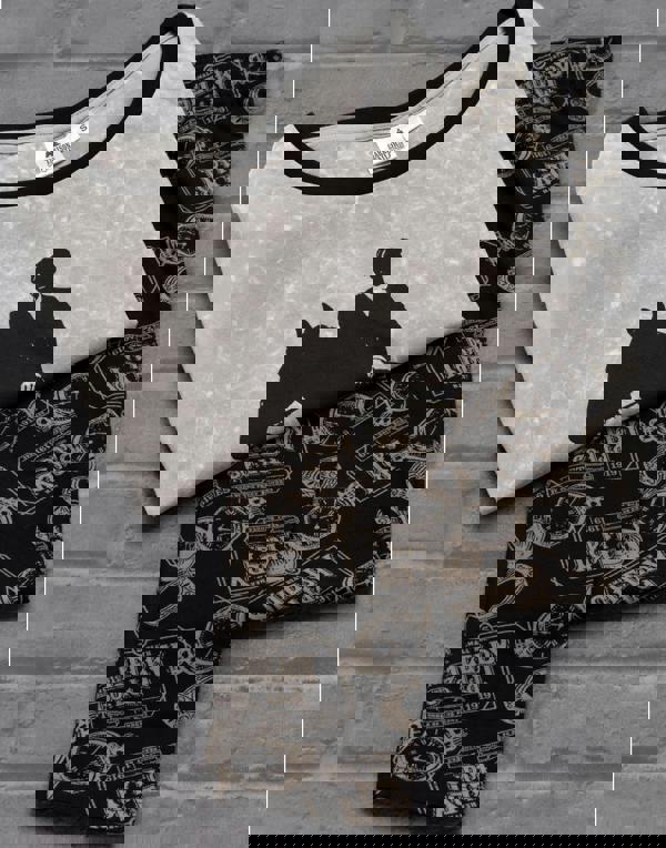 Peaky Blinders Womens Grey Character Short Sleeve Long Leg Pyjama Set