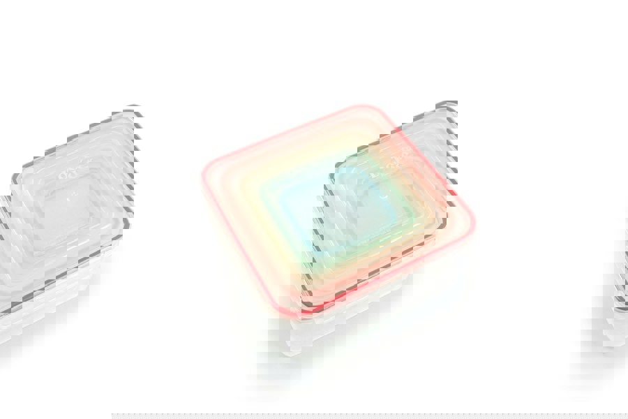 LocknLock Nestable Food Containers Set Rainbow Design Storage Boxes - Pack of 5