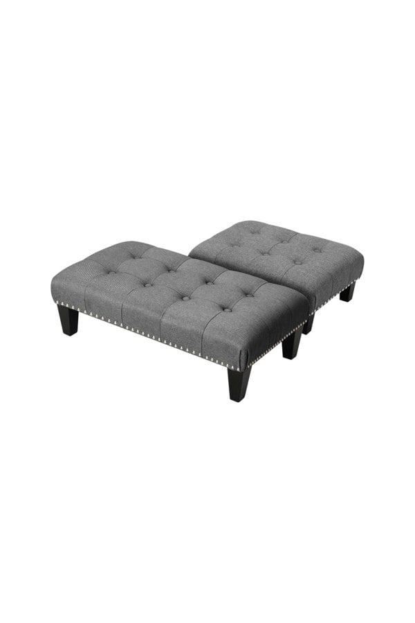 Living and Home Linen Upholstered Footstool