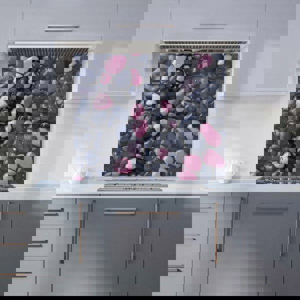 Warren Reed - Designer Blush and Charcoal Pebble Mix Kitchen Splashback