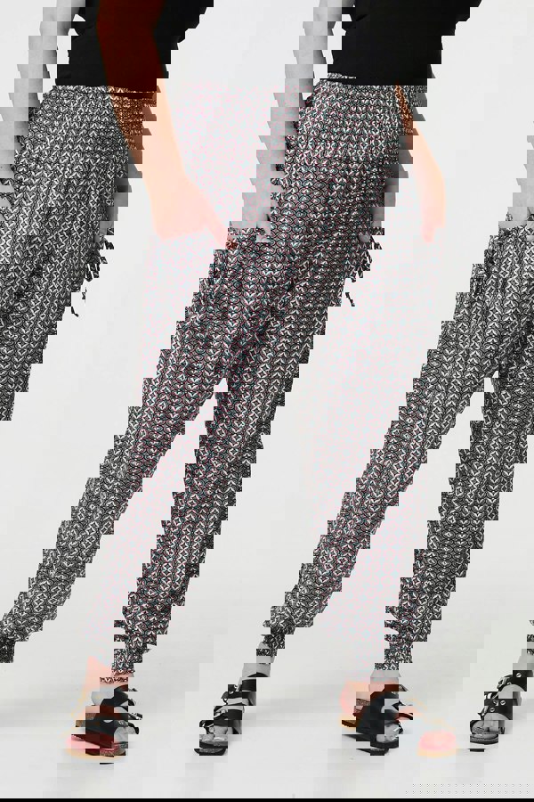 Green | Geo Print Pull On Harem Pants