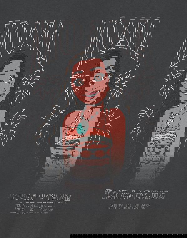 Disney Moana Womens Grey Tropical Short Sleeved T-Shirt