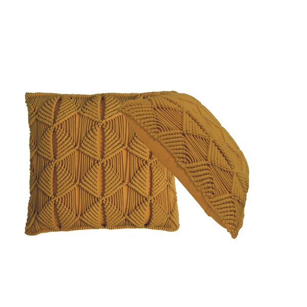 Wyld Haus Set of 2 Rochefort Mustard Handwoven Cushion Covers