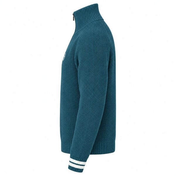 Sergio Tacchini Toledo 1/4 Zip Knitted Jumper Deep Teal/Gardenia