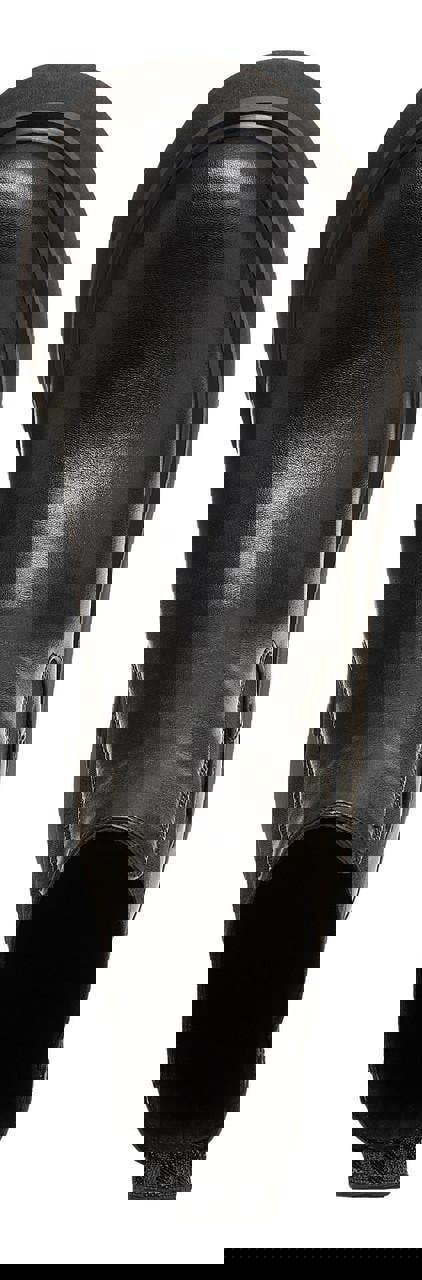 Rocket Dog Heyday Womens Ankle Pull On Dealer Chelsea Boots, black leather ankle boots with elastic side panels and pull tabs at the back.