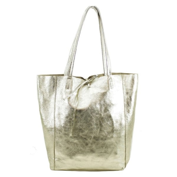 Kitise Soft Slouch Genuine Italian Leather Large Shopper Tie Closure Style Tote Handbag