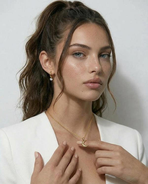 Elk & Bloom 14k Gold Gemstone Droplet Huggie Hoops