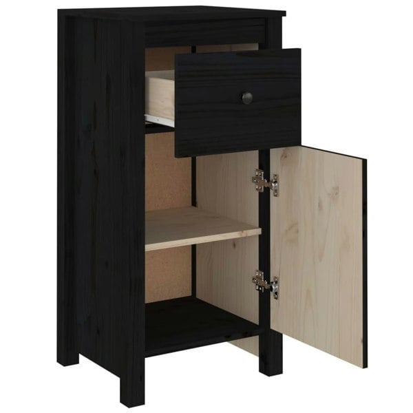 Berkfield Sideboards 2 pcs Black 40x35x80 cm Solid Wood Pine