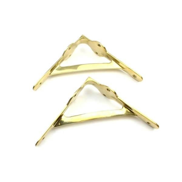 Pair of Solid Brass Gallows Style Shelf Brackets