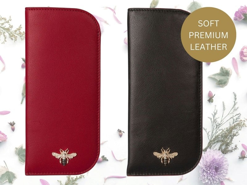 Mala Leather Mason Bee Premium Leather Glasses Case