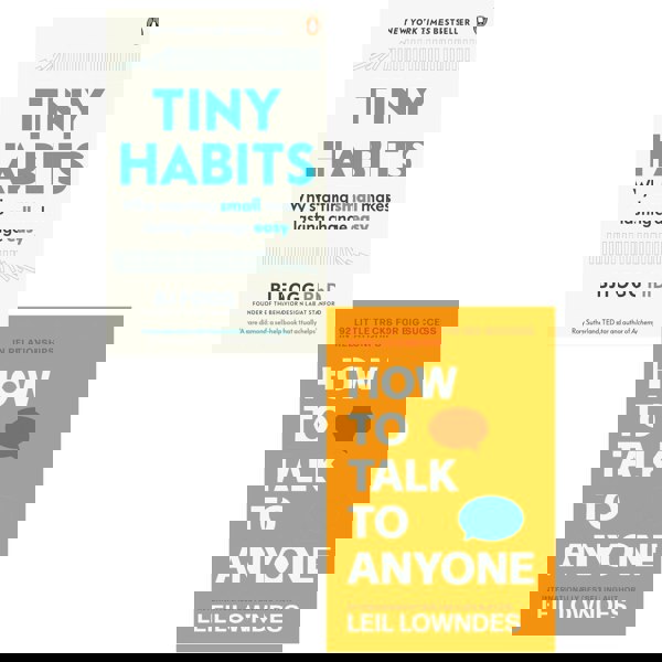 Tiny Habits, How to Talk to Anyone 2 Books Collection Set