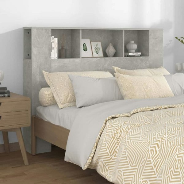 Berkfield Headboard Cabinet Concrete Grey 140x18.5x104.5 cm